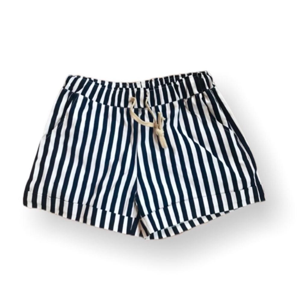 NWOT Romwe Striped Shorts Drawstring Waist